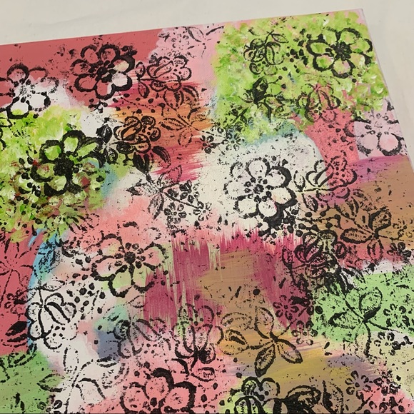 Abstract Floral Canvas Painting Original Acrylic - Picture 5 of 11